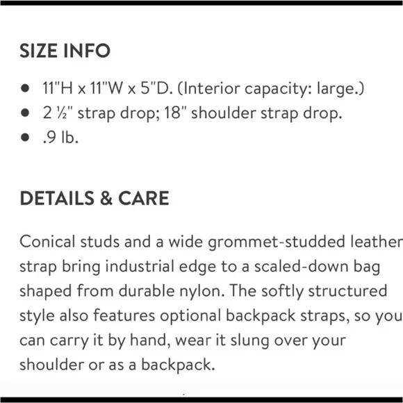 AllSaints Sid black nylon and leather backpack like new - Picture 4 of 11